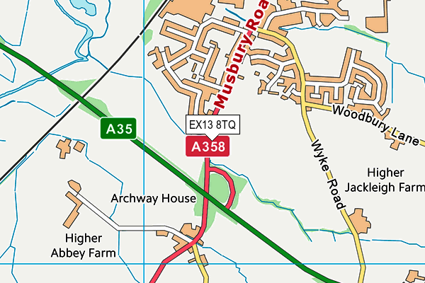 EX13 8TQ map - OS VectorMap District (Ordnance Survey) EX13 8TQ map - OS VectorMap District (Ordnance Survey)