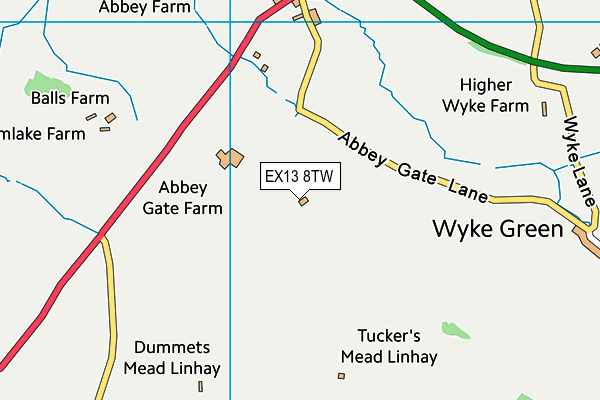 EX13 8TW map - OS VectorMap District (Ordnance Survey) EX13 8TW map - OS VectorMap District (Ordnance Survey)