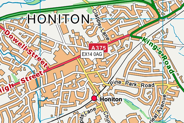 EX14 0AG map - OS VectorMap District (Ordnance Survey) EX14 0AG map - OS VectorMap District (Ordnance Survey)