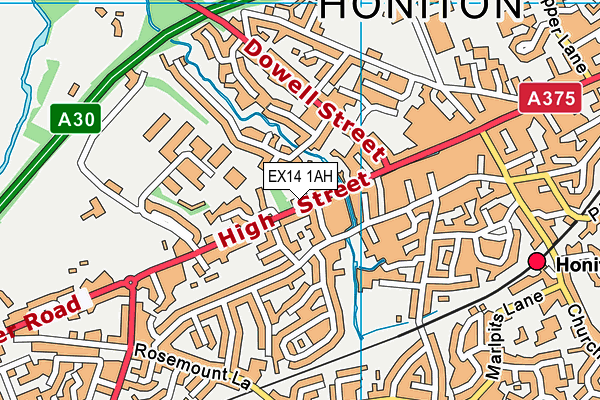 EX14 1AH map - OS VectorMap District (Ordnance Survey) EX14 1AH map - OS VectorMap District (Ordnance Survey)