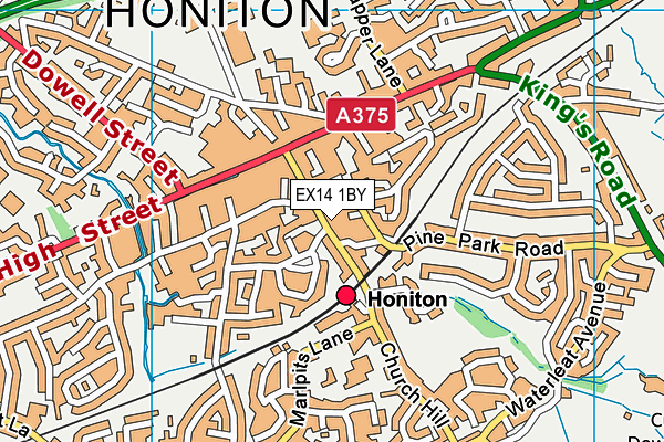EX14 1BY map - OS VectorMap District (Ordnance Survey) EX14 1BY map - OS VectorMap District (Ordnance Survey)