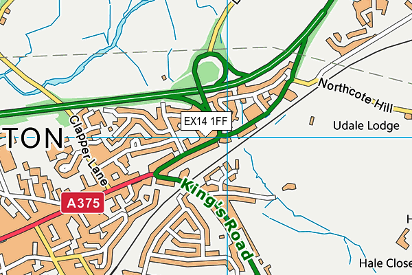 EX14 1FF map - OS VectorMap District (Ordnance Survey) EX14 1FF map - OS VectorMap District (Ordnance Survey)