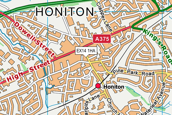 EX14 1HA map - OS VectorMap District (Ordnance Survey) EX14 1HA map - OS VectorMap District (Ordnance Survey)