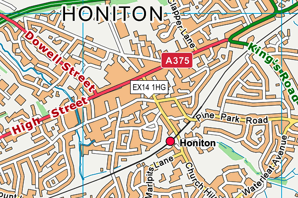 EX14 1HG map - OS VectorMap District (Ordnance Survey) EX14 1HG map - OS VectorMap District (Ordnance Survey)