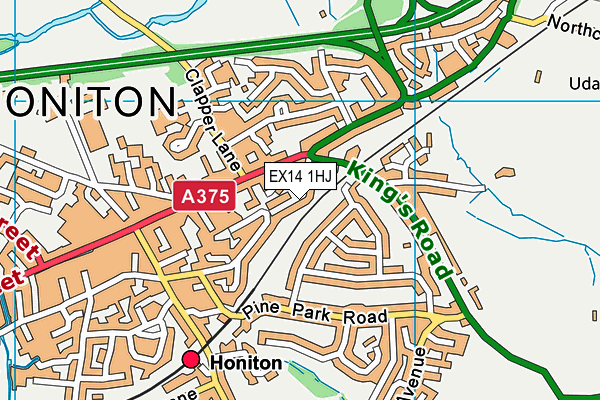 EX14 1HJ map - OS VectorMap District (Ordnance Survey) EX14 1HJ map - OS VectorMap District (Ordnance Survey)