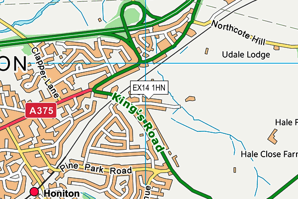 EX14 1HN map - OS VectorMap District (Ordnance Survey)