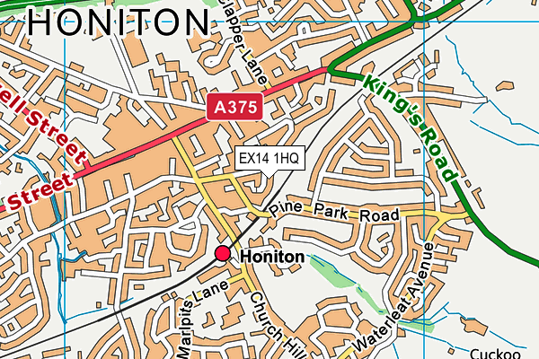 EX14 1HQ map - OS VectorMap District (Ordnance Survey) EX14 1HQ map - OS VectorMap District (Ordnance Survey)