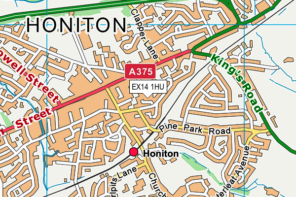 EX14 1HU map - OS VectorMap District (Ordnance Survey) EX14 1HU map - OS VectorMap District (Ordnance Survey)