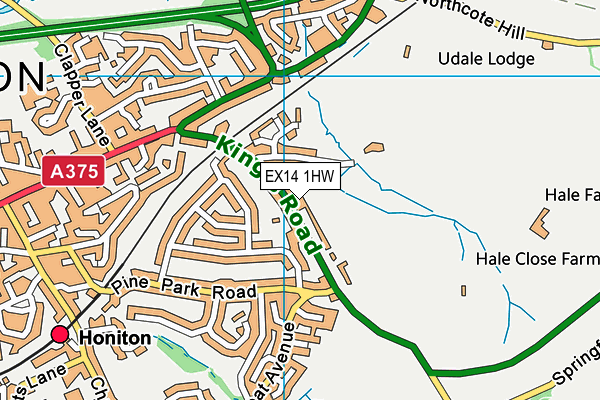 EX14 1HW map - OS VectorMap District (Ordnance Survey) EX14 1HW map - OS VectorMap District (Ordnance Survey)