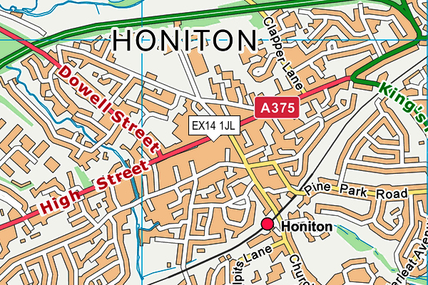 EX14 1JL map - OS VectorMap District (Ordnance Survey) EX14 1JL map - OS VectorMap District (Ordnance Survey)