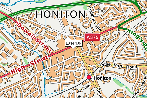 EX14 1JN map - OS VectorMap District (Ordnance Survey) EX14 1JN map - OS VectorMap District (Ordnance Survey)