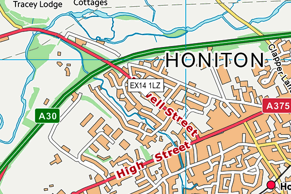 EX14 1LZ map - OS VectorMap District (Ordnance Survey) EX14 1LZ map - OS VectorMap District (Ordnance Survey)