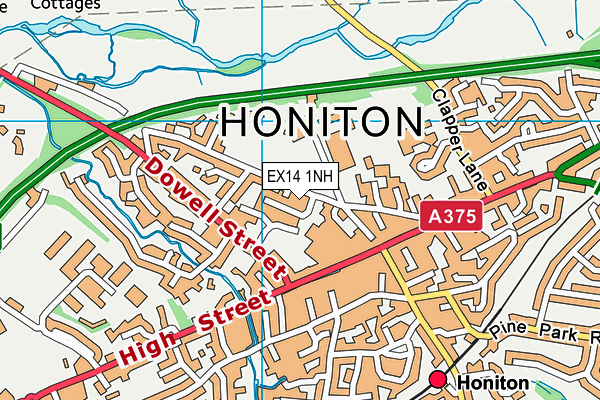 EX14 1NH map - OS VectorMap District (Ordnance Survey) EX14 1NH map - OS VectorMap District (Ordnance Survey)