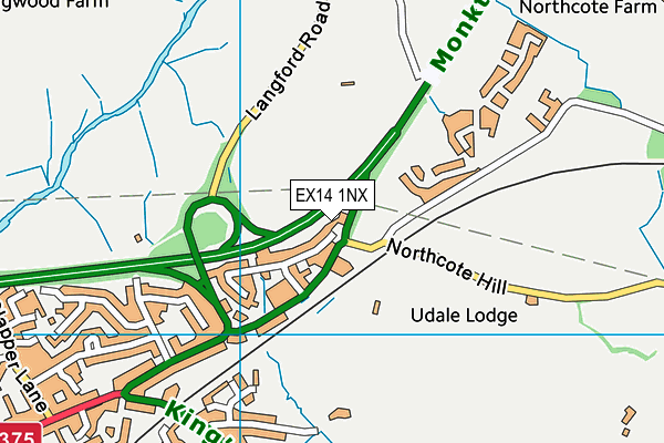 EX14 1NX map - OS VectorMap District (Ordnance Survey) EX14 1NX map - OS VectorMap District (Ordnance Survey)