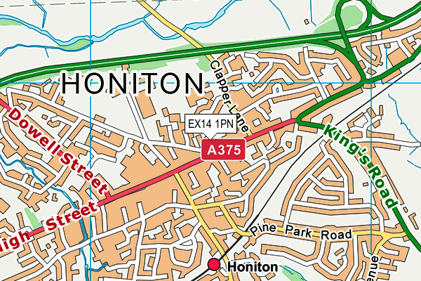EX14 1PN map - OS VectorMap District (Ordnance Survey) EX14 1PN map - OS VectorMap District (Ordnance Survey)