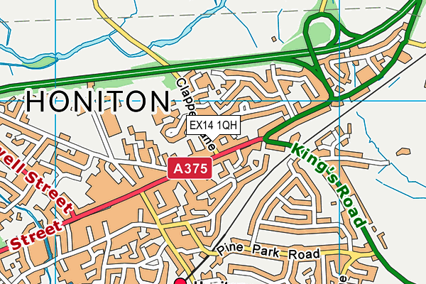 EX14 1QH map - OS VectorMap District (Ordnance Survey)
