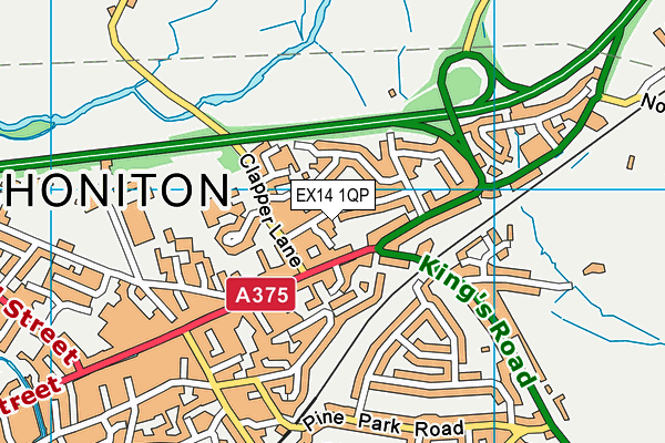 EX14 1QP map - OS VectorMap District (Ordnance Survey) EX14 1QP map - OS VectorMap District (Ordnance Survey)