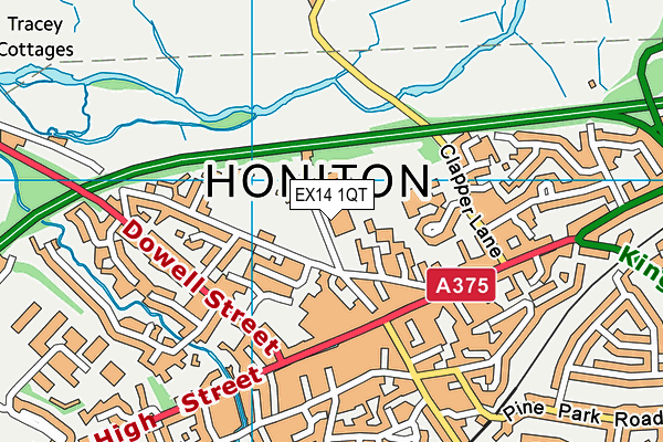 EX14 1QT map - OS VectorMap District (Ordnance Survey) EX14 1QT map - OS VectorMap District (Ordnance Survey)