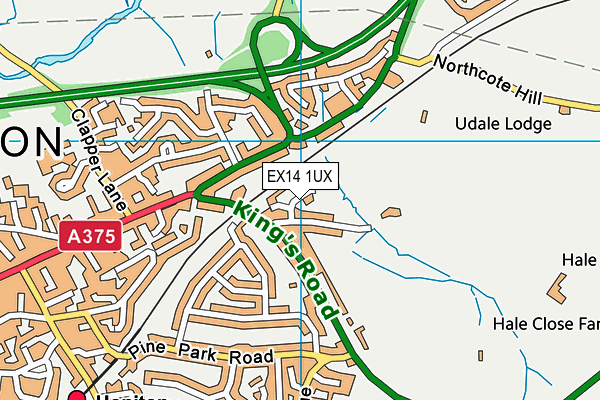 EX14 1UX map - OS VectorMap District (Ordnance Survey) EX14 1UX map - OS VectorMap District (Ordnance Survey)