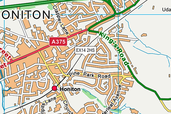 EX14 2HS map - OS VectorMap District (Ordnance Survey) EX14 2HS map - OS VectorMap District (Ordnance Survey)