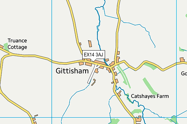 EX14 3AJ map - OS VectorMap District (Ordnance Survey) EX14 3AJ map - OS VectorMap District (Ordnance Survey)