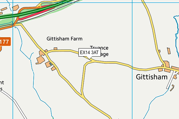 EX14 3AT map - OS VectorMap District (Ordnance Survey) EX14 3AT map - OS VectorMap District (Ordnance Survey)