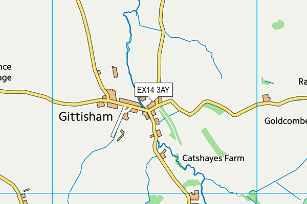 EX14 3AY map - OS VectorMap District (Ordnance Survey) EX14 3AY map - OS VectorMap District (Ordnance Survey)