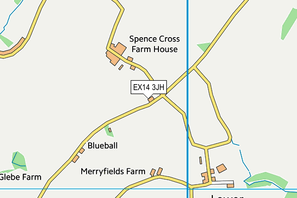 EX14 3JH map - OS VectorMap District (Ordnance Survey) EX14 3JH map - OS VectorMap District (Ordnance Survey)
