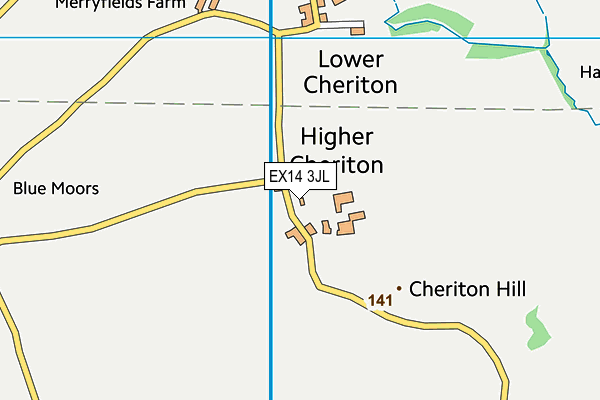 EX14 3JL map - OS VectorMap District (Ordnance Survey) EX14 3JL map - OS VectorMap District (Ordnance Survey)
