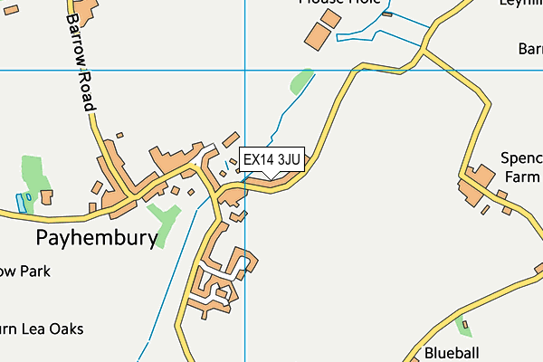 EX14 3JU map - OS VectorMap District (Ordnance Survey) EX14 3JU map - OS VectorMap District (Ordnance Survey)