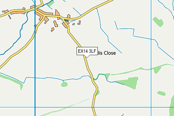 EX14 3LF map - OS VectorMap District (Ordnance Survey) EX14 3LF map - OS VectorMap District (Ordnance Survey)