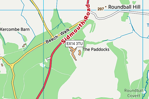 EX14 3TU map - OS VectorMap District (Ordnance Survey) EX14 3TU map - OS VectorMap District (Ordnance Survey)