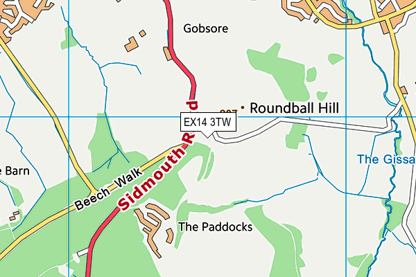 EX14 3TW map - OS VectorMap District (Ordnance Survey) EX14 3TW map - OS VectorMap District (Ordnance Survey)