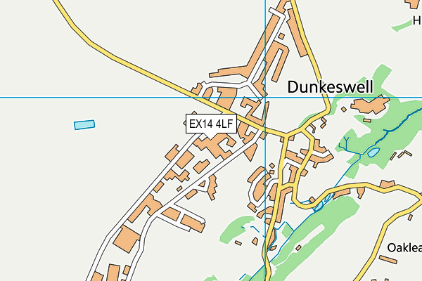 EX14 4LF map - OS VectorMap District (Ordnance Survey) EX14 4LF map - OS VectorMap District (Ordnance Survey)