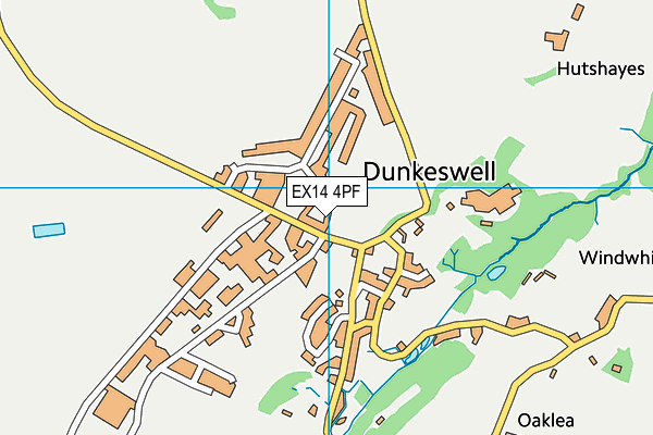 EX14 4PF map - OS VectorMap District (Ordnance Survey) EX14 4PF map - OS VectorMap District (Ordnance Survey)