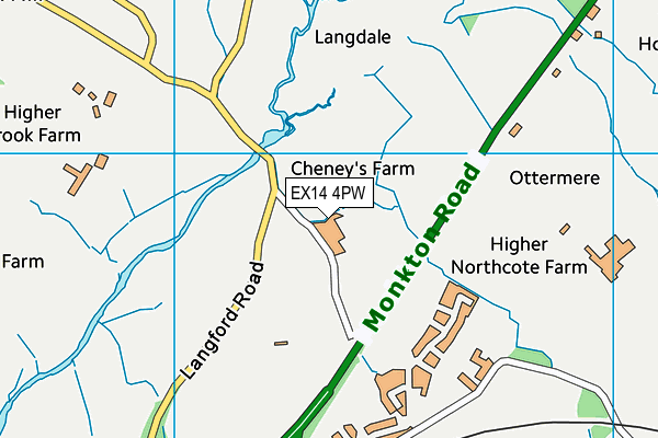 EX14 4PW map - OS VectorMap District (Ordnance Survey) EX14 4PW map - OS VectorMap District (Ordnance Survey)