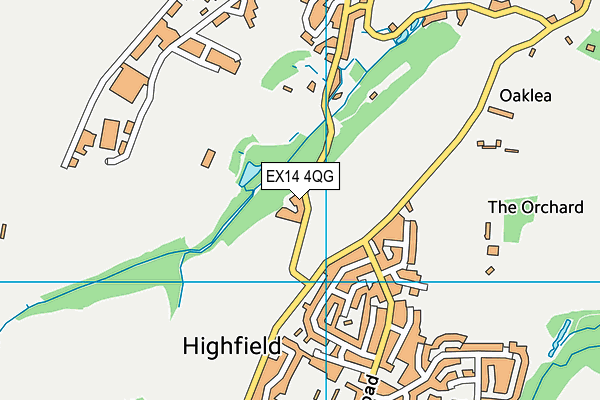 EX14 4QG map - OS VectorMap District (Ordnance Survey) EX14 4QG map - OS VectorMap District (Ordnance Survey)