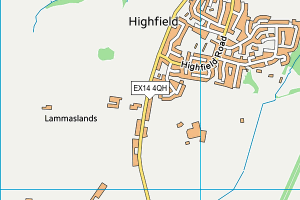 EX14 4QH map - OS VectorMap District (Ordnance Survey) EX14 4QH map - OS VectorMap District (Ordnance Survey)
