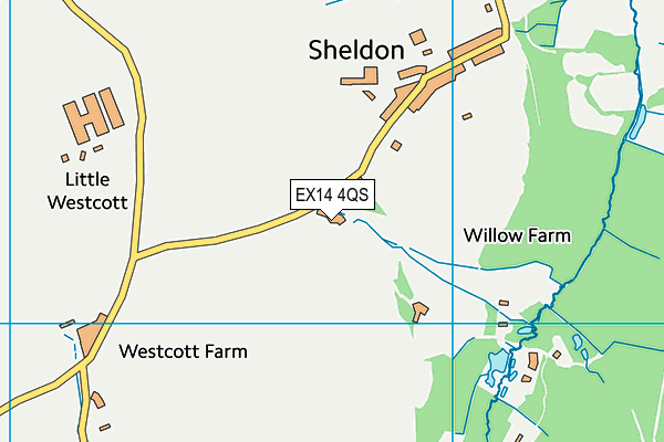 EX14 4QS map - OS VectorMap District (Ordnance Survey) EX14 4QS map - OS VectorMap District (Ordnance Survey)