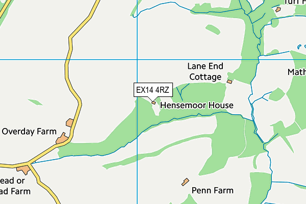 EX14 4RZ map - OS VectorMap District (Ordnance Survey) EX14 4RZ map - OS VectorMap District (Ordnance Survey)