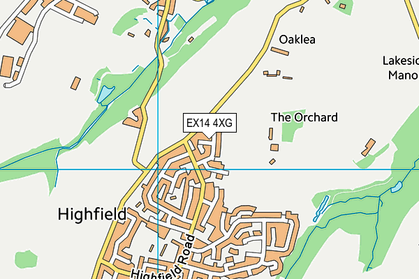 EX14 4XG map - OS VectorMap District (Ordnance Survey) EX14 4XG map - OS VectorMap District (Ordnance Survey)