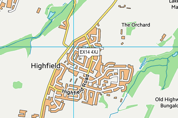 EX14 4XJ map - OS VectorMap District (Ordnance Survey) EX14 4XJ map - OS VectorMap District (Ordnance Survey)