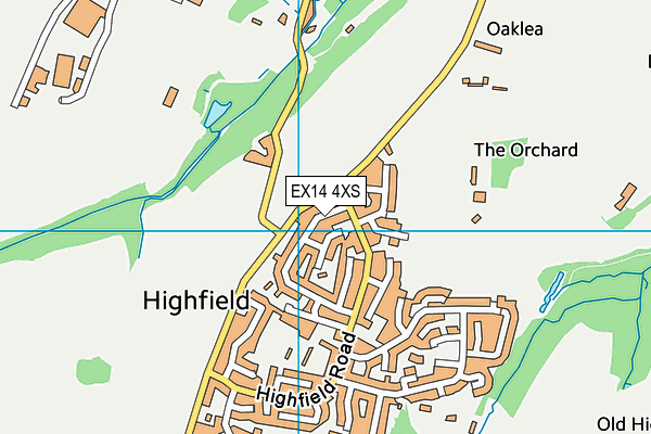 EX14 4XS map - OS VectorMap District (Ordnance Survey) EX14 4XS map - OS VectorMap District (Ordnance Survey)