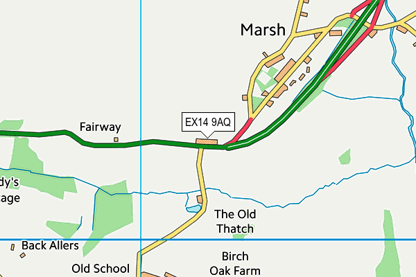 EX14 9AQ map - OS VectorMap District (Ordnance Survey) EX14 9AQ map - OS VectorMap District (Ordnance Survey)