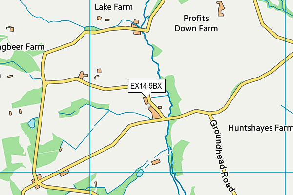 EX14 9BX map - OS VectorMap District (Ordnance Survey) EX14 9BX map - OS VectorMap District (Ordnance Survey)