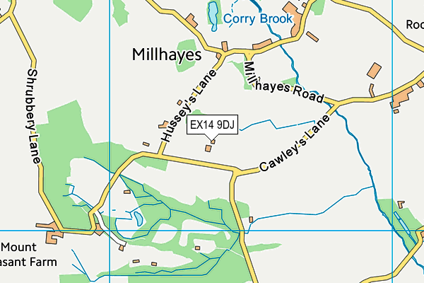 EX14 9DJ map - OS VectorMap District (Ordnance Survey) EX14 9DJ map - OS VectorMap District (Ordnance Survey)