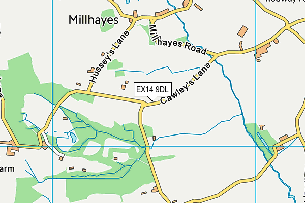 EX14 9DL map - OS VectorMap District (Ordnance Survey) EX14 9DL map - OS VectorMap District (Ordnance Survey)