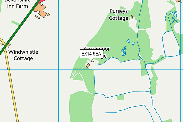 EX14 9EA map - OS VectorMap District (Ordnance Survey) EX14 9EA map - OS VectorMap District (Ordnance Survey)