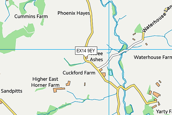 EX14 9EY map - OS VectorMap District (Ordnance Survey) EX14 9EY map - OS VectorMap District (Ordnance Survey)