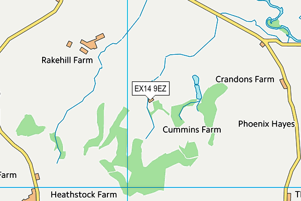 EX14 9EZ map - OS VectorMap District (Ordnance Survey) EX14 9EZ map - OS VectorMap District (Ordnance Survey)
